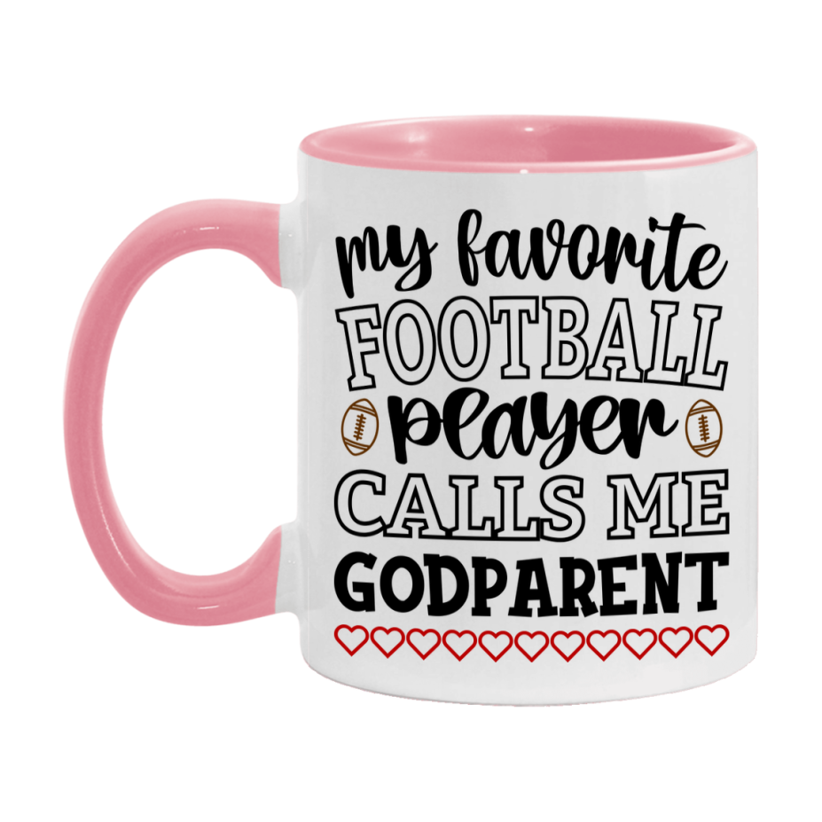 My Favorite Football Player Calls Me Godparent Mug – Funny Football Godparent Gift – Mug For Godparent From Player – Football Season Gift Idea