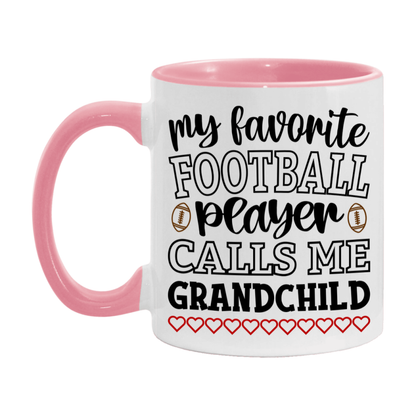 My Favorite Football Player Calls Me Grandchild Mug – Funny Football Grandchild Gift – Mug For Grandchild From Player – Football Season Gift Idea