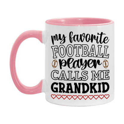 My Favorite Football Player Calls Me Grandkid Mug – Funny Football Grandkid Gift – Mug For Grandkid From Player – Football Season Gift Idea