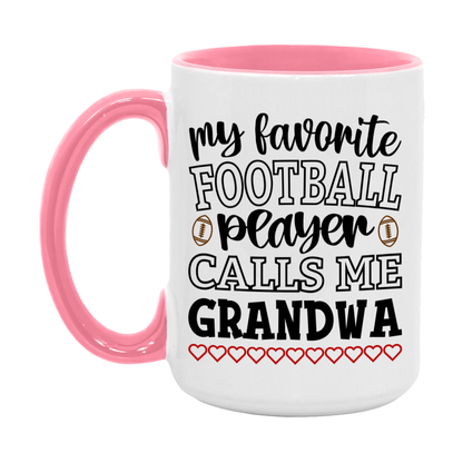 My Favorite Football Player Calls Me Grandwa Mug – Funny Football Grandwa Gift – Mug For Grandwa From Player – Football Season Gift Idea