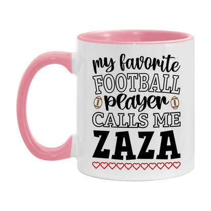 My Favorite Football Player Calls Me Zaza Mug – Funny Football Zaza Gift – Mug For Zaza From Player – Football Season Gift Idea