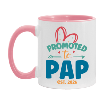 Promoted To Pap Est. 2026 Coffee Mug – New Pap Gift – Pregnancy Announcement Mug For New Baby