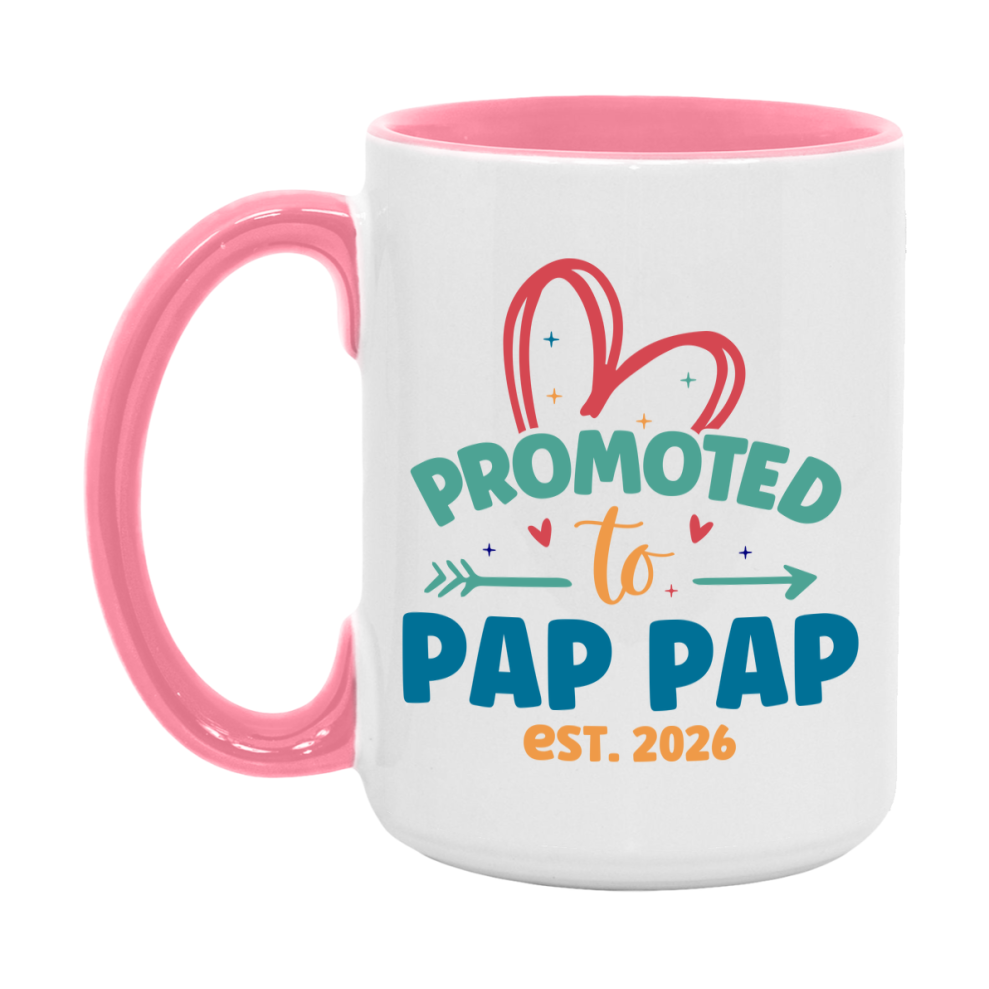 Promoted To Pap Pap Est. 2026 Coffee Mug – New Pap Pap Gift – Pregnancy Announcement Mug For New Baby