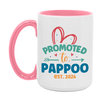 Promoted To Pappoo Est. 2026 Coffee Mug – New Pappoo Gift – Pregnancy Announcement Mug For New Baby
