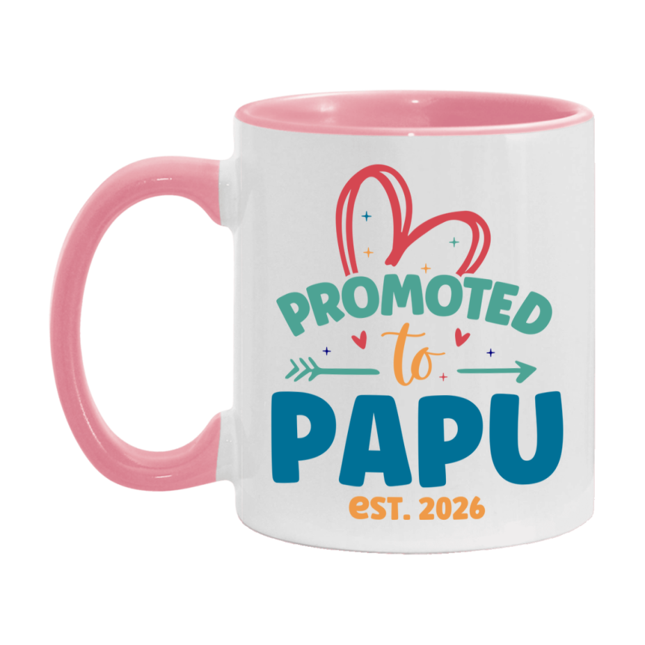 Promoted To Papu Est. 2026 Coffee Mug – New Papu Gift – Pregnancy Announcement Mug For New Baby