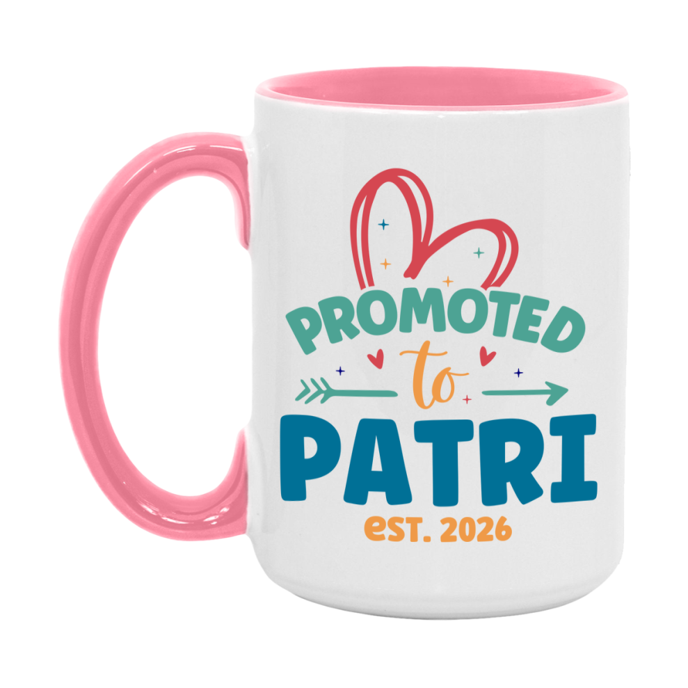 Promoted To Patri Est. 2026 Coffee Mug – New Patri Gift – Pregnancy Announcement Mug For New Baby