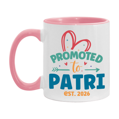 Promoted To Patri Est. 2026 Coffee Mug – New Patri Gift – Pregnancy Announcement Mug For New Baby