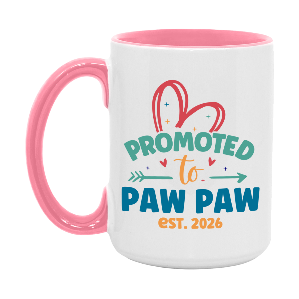 Promoted To Paw Paw Est. 2026 Coffee Mug – New Paw Paw Gift – Pregnancy Announcement Mug For New Baby