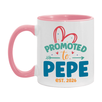 Promoted To Pepe Est. 2026 Coffee Mug – New Pepe Gift – Pregnancy Announcement Mug For New Baby