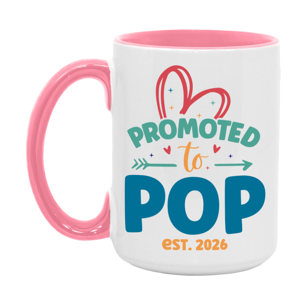 Promoted To Pop Est. 2026 Coffee Mug – New Pop Gift – Pregnancy Announcement Mug For New Baby
