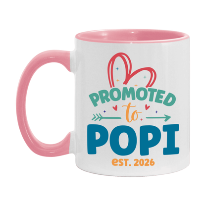 Promoted To Popi Est. 2026 Coffee Mug – New Popi Gift – Pregnancy Announcement Mug For New Baby