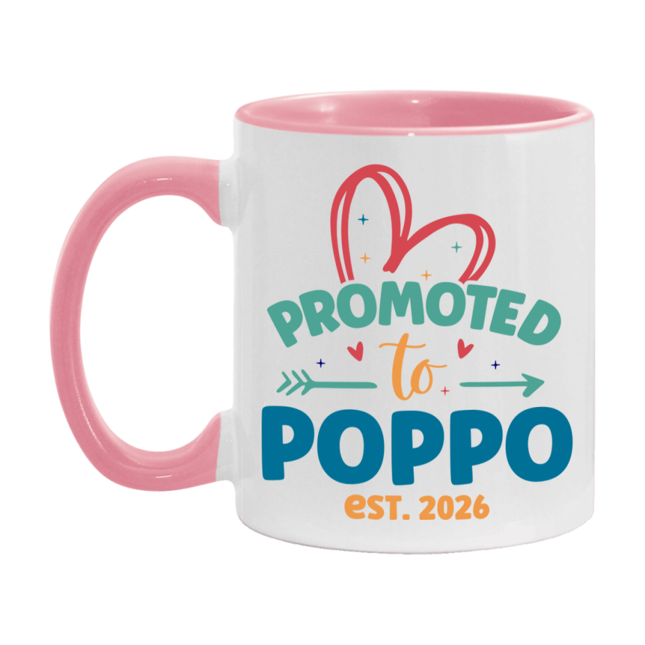 Promoted To Poppo Est. 2026 Coffee Mug – New Poppo Gift – Pregnancy Announcement Mug For New Baby