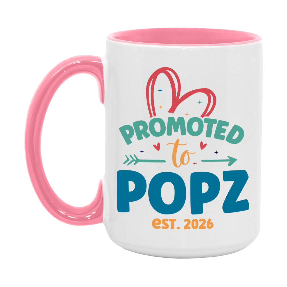 Promoted To Popz Est. 2026 Coffee Mug – New Popz Gift – Pregnancy Announcement Mug For New Baby