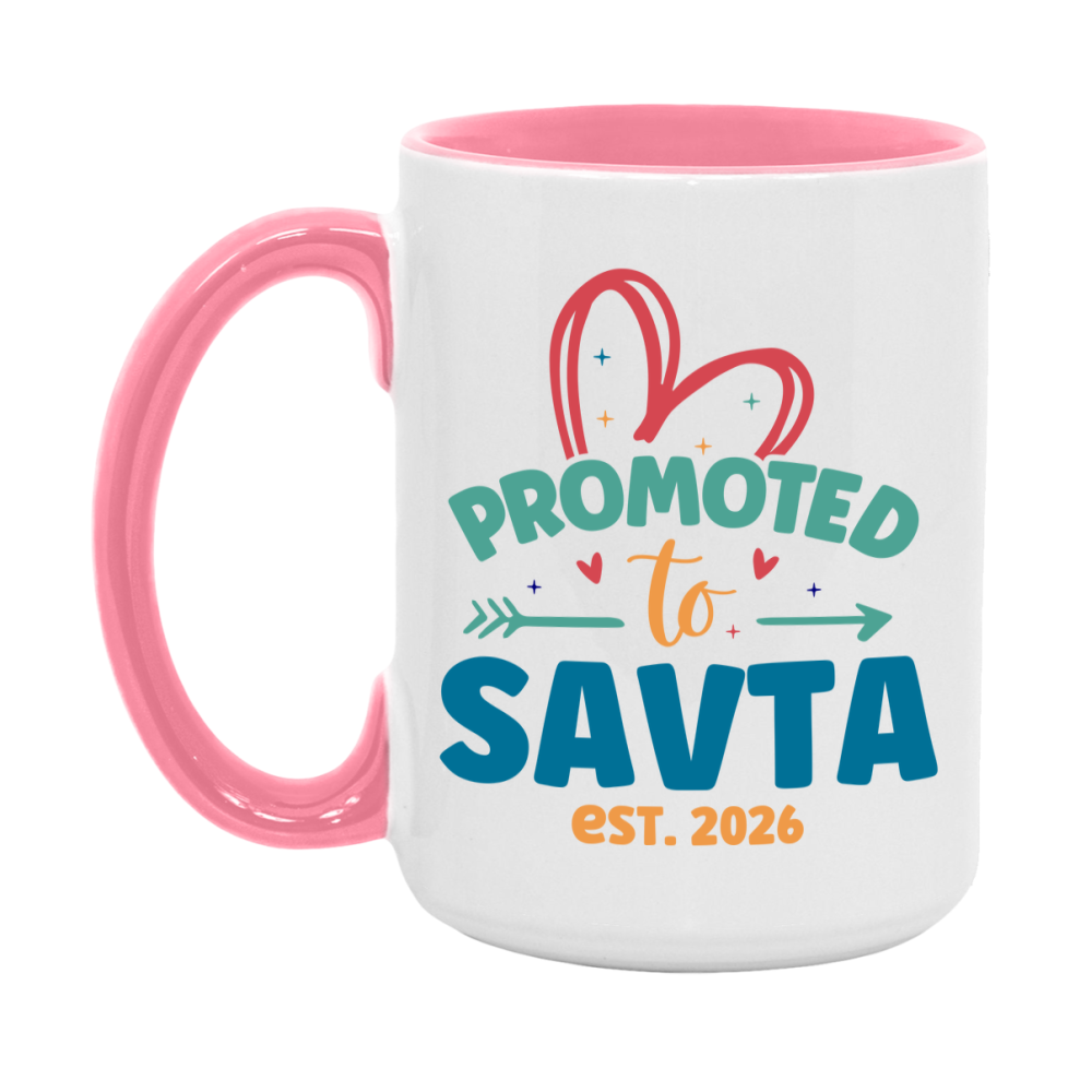 Promoted To Savta Est. 2026 Coffee Mug – New Savta Gift – Pregnancy Announcement Mug For New Baby