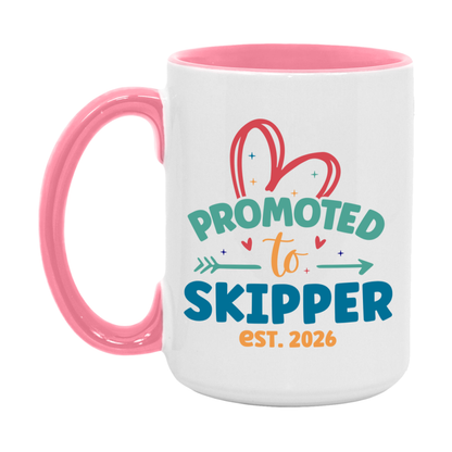 Promoted To Skipper Est. 2026 Coffee Mug – New Skipper Gift – Pregnancy Announcement Mug For New Baby