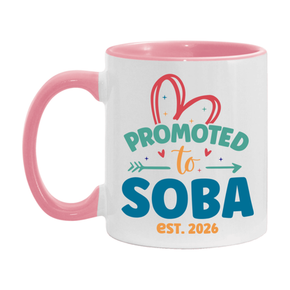 Promoted To Soba Est. 2026 Coffee Mug – New Soba Gift – Pregnancy Announcement Mug For New Baby