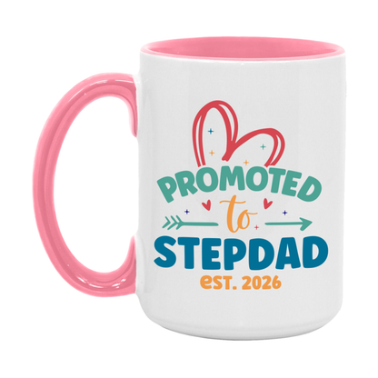 Promoted To Stepdad Est. 2026 Coffee Mug – New Stepdad Gift – Pregnancy Announcement Mug For New Baby