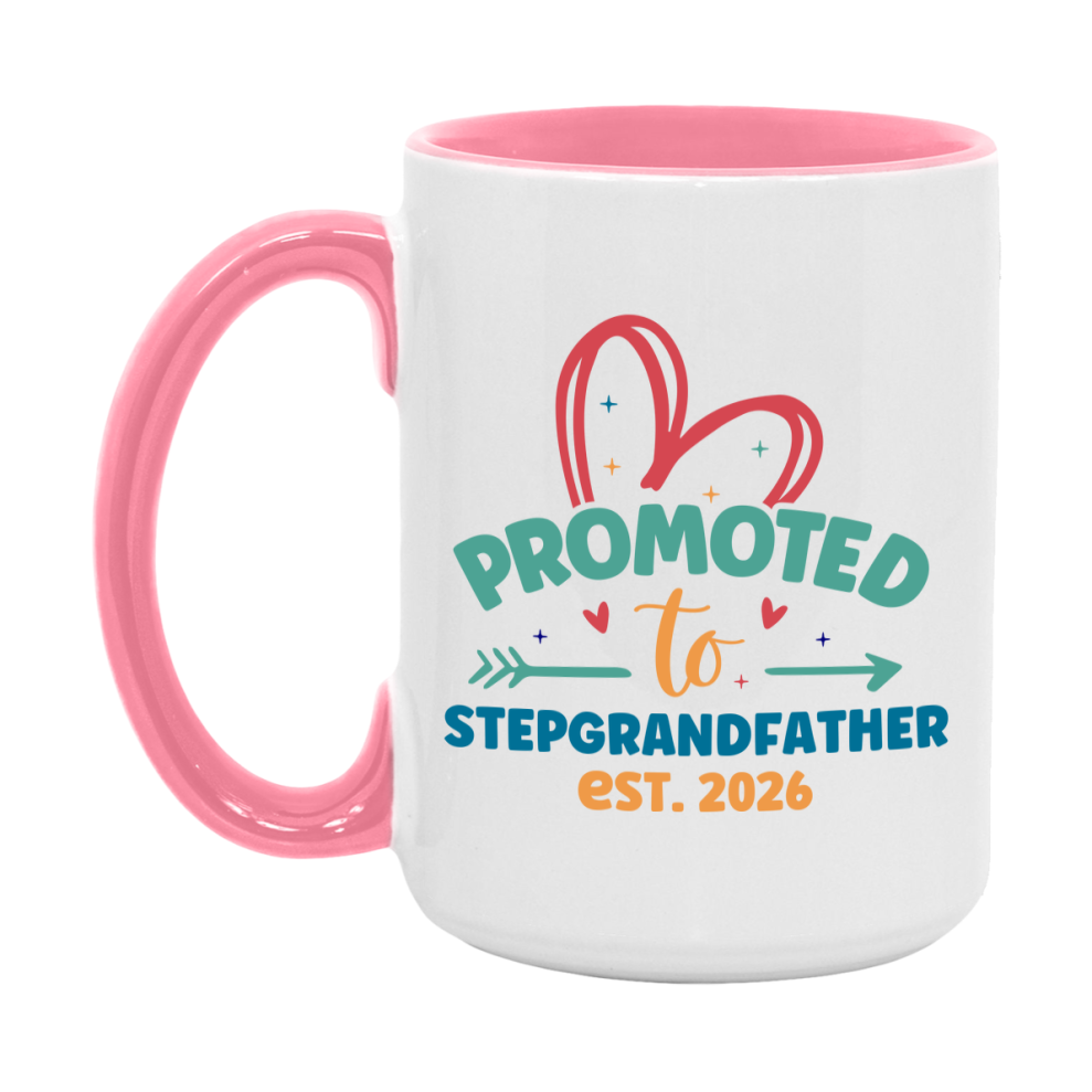 Promoted To Stepgrandfather Est. 2026 Coffee Mug – New Stepgrandfather Gift – Pregnancy Announcement Mug For New Baby