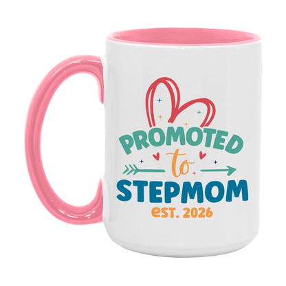 Promoted To Stepmom Est. 2026 Coffee Mug – New Stepmom Gift – Pregnancy Announcement Mug For New Baby