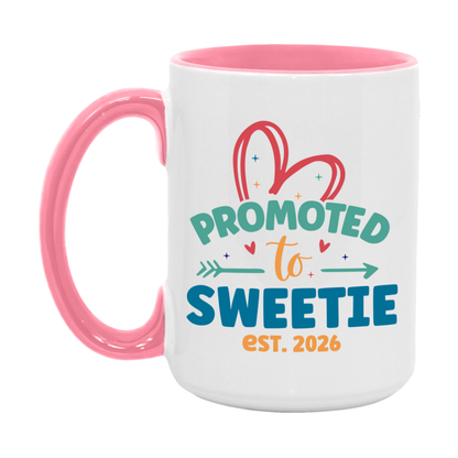 Promoted To Sweetie Est. 2026 Coffee Mug – New Sweetie Gift – Pregnancy Announcement Mug For New Baby