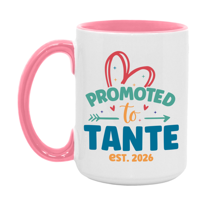 Promoted To Tante Est. 2026 Coffee Mug – New Tante Gift – Pregnancy Announcement Mug For New Baby