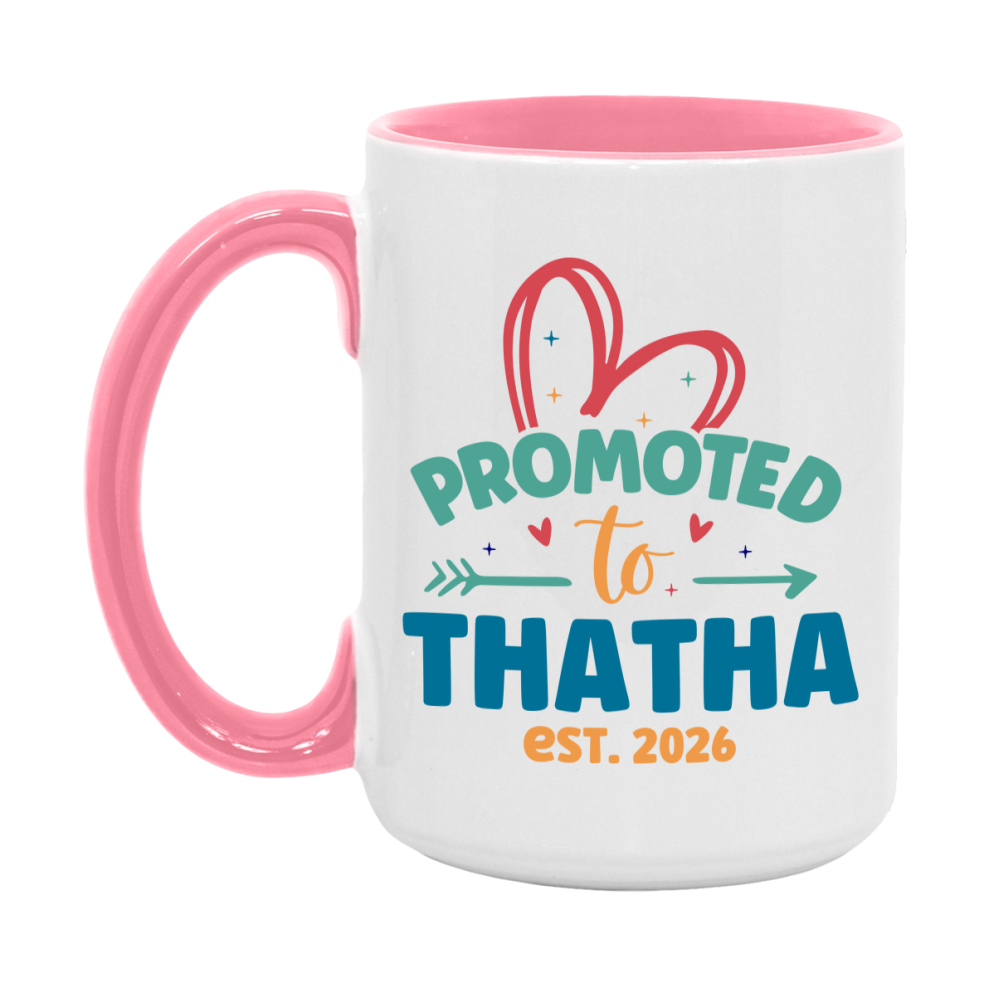 Promoted To Thatha Est. 2026 Coffee Mug – New Thatha Gift – Pregnancy Announcement Mug For New Baby