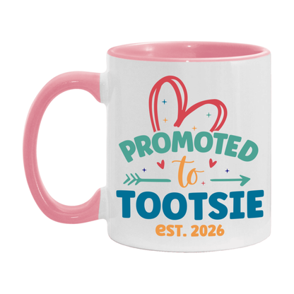 Promoted To Tootsie Est. 2026 Coffee Mug – New Tootsie Gift – Pregnancy Announcement Mug For New Baby