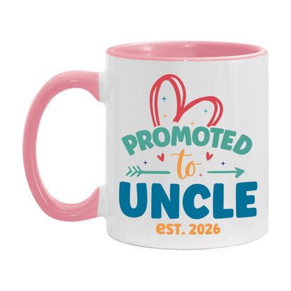 Promoted To Uncle Est. 2026 Coffee Mug – New Uncle Gift – Pregnancy Announcement Mug For New Baby