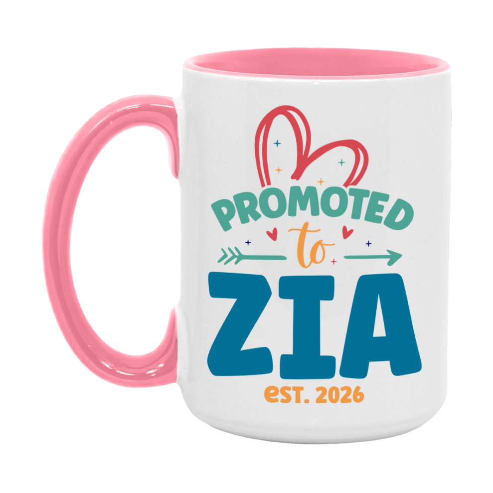 Promoted To Zia Est. 2026 Coffee Mug – New Zia Gift – Pregnancy Announcement Mug For New Baby