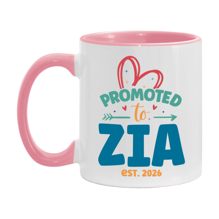 Promoted To Zia Est. 2026 Coffee Mug – New Zia Gift – Pregnancy Announcement Mug For New Baby
