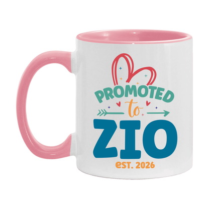 Promoted To Zio Est. 2026 Coffee Mug – New Zio Gift – Pregnancy Announcement Mug For New Baby