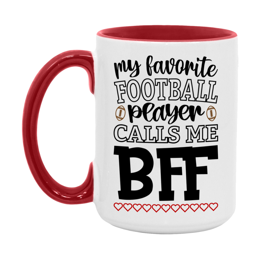 My Favorite Football Player Calls Me Bff Mug – Funny Football Bff Gift – Mug For Bff From Player – Football Season Gift Idea