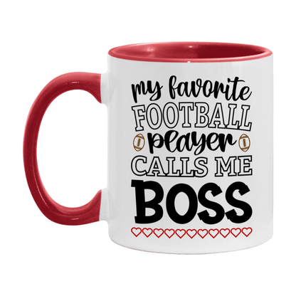 My Favorite Football Player Calls Me Boss Mug – Funny Football Boss Gift – Mug For Boss From Player – Football Season Gift Idea