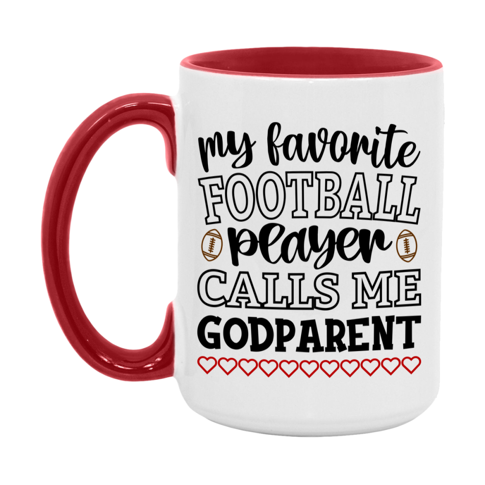 My Favorite Football Player Calls Me Godparent Mug – Funny Football Godparent Gift – Mug For Godparent From Player – Football Season Gift Idea