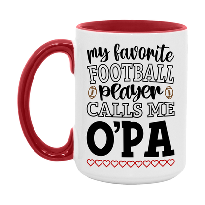 My Favorite Football Player Calls Me O'pa Mug – Funny Football O'pa Gift – Mug For O'pa From Player – Football Season Gift Idea