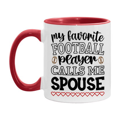 My Favorite Football Player Calls Me Spouse Mug – Funny Football Spouse Gift – Mug For Spouse From Player – Football Season Gift Idea
