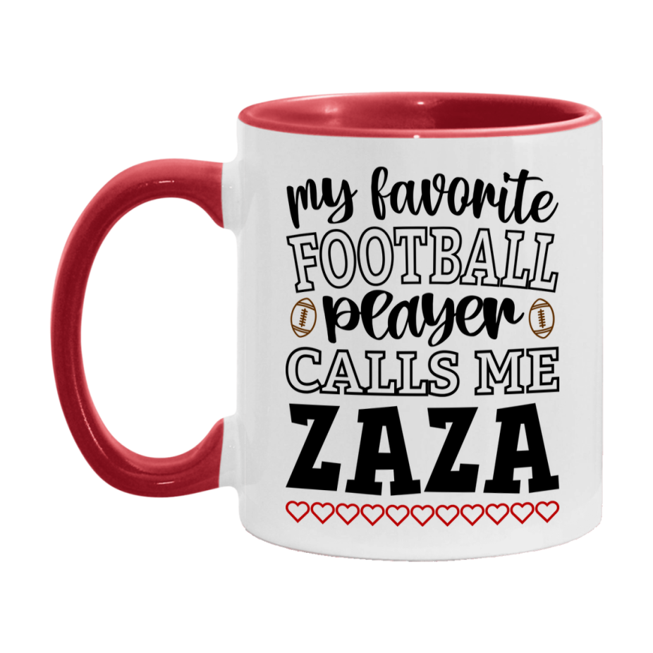 My Favorite Football Player Calls Me Zaza Mug – Funny Football Zaza Gift – Mug For Zaza From Player – Football Season Gift Idea