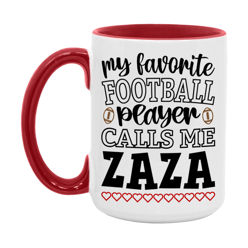 My Favorite Football Player Calls Me Zaza Mug – Funny Football Zaza Gift – Mug For Zaza From Player – Football Season Gift Idea