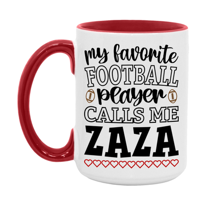 My Favorite Football Player Calls Me Zaza Mug – Funny Football Zaza Gift – Mug For Zaza From Player – Football Season Gift Idea