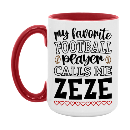 My Favorite Football Player Calls Me Zeze Mug – Funny Football Zeze Gift – Mug For Zeze From Player – Football Season Gift Idea