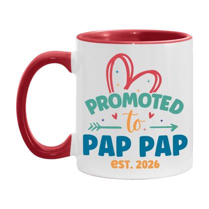 Promoted To Pap Pap Est. 2026 Coffee Mug – New Pap Pap Gift – Pregnancy Announcement Mug For New Baby