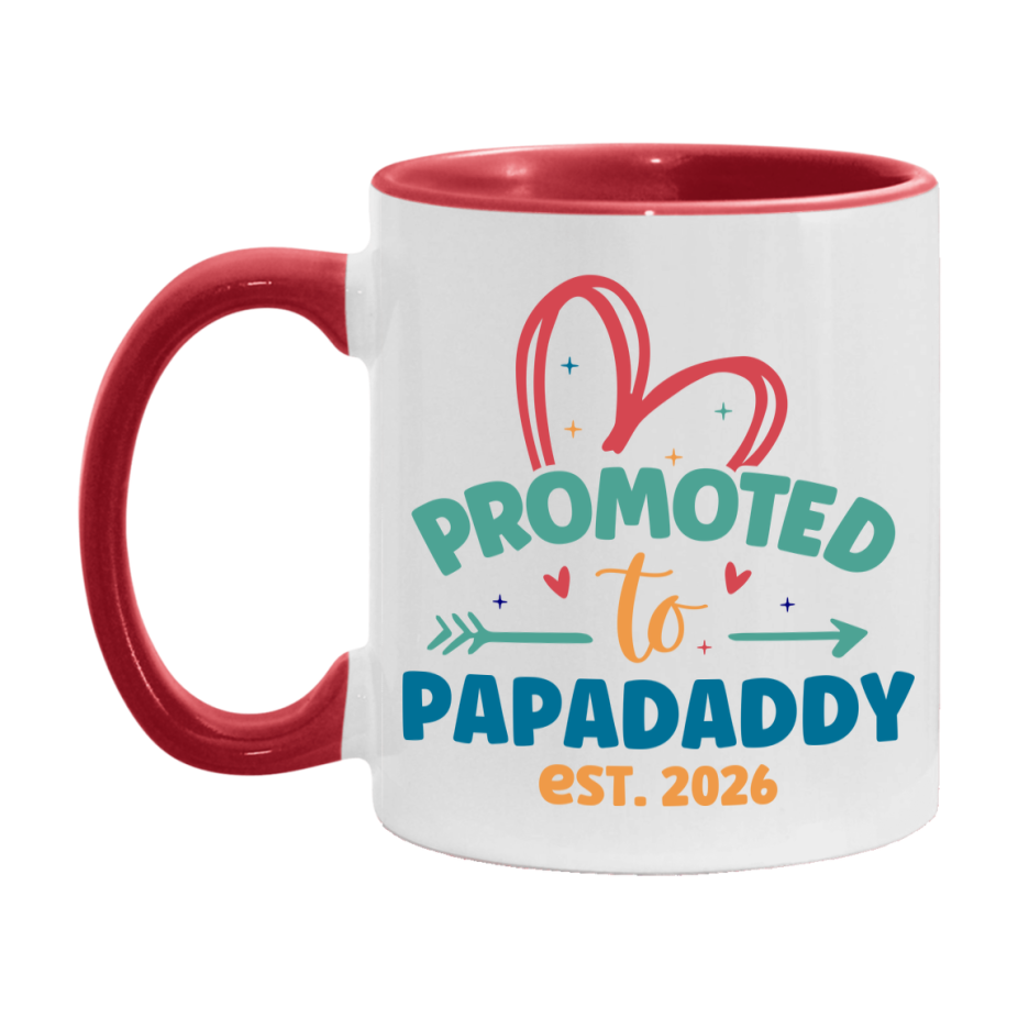 Promoted To Papadaddy Est. 2026 Coffee Mug – New Papadaddy Gift – Pregnancy Announcement Mug For New Baby