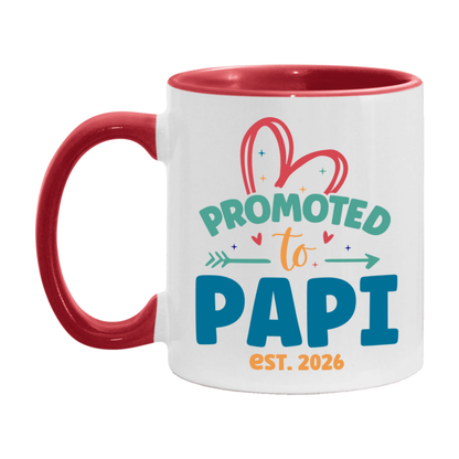 Promoted To Papi Est. 2026 Coffee Mug – New Papi Gift – Pregnancy Announcement Mug For New Baby