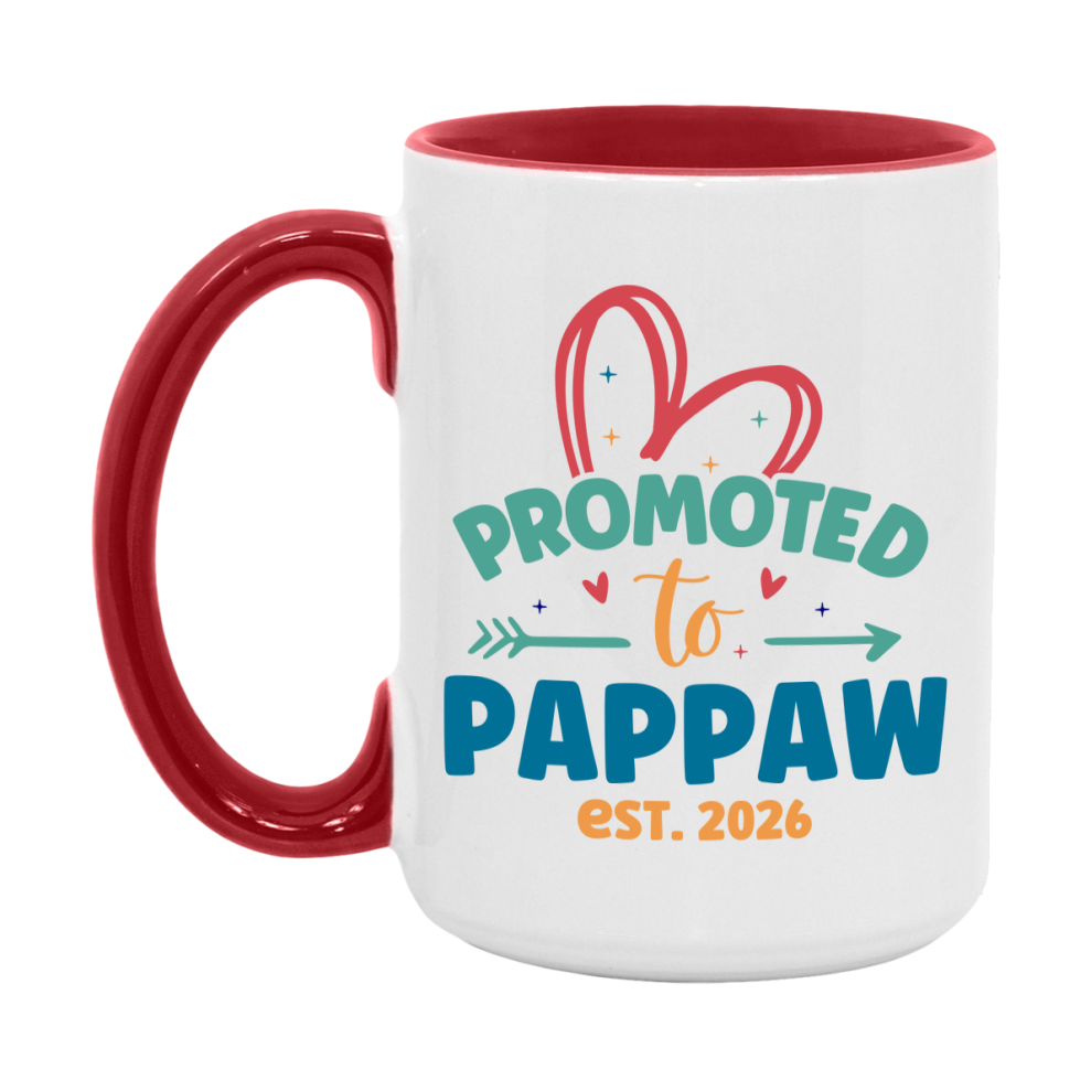 Promoted To Pappaw Est. 2026 Coffee Mug – New Pappaw Gift – Pregnancy Announcement Mug For New Baby