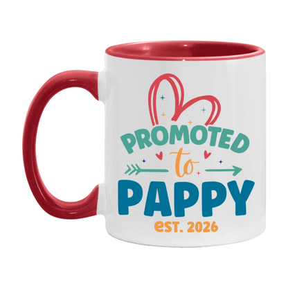 Promoted To Pappy Est. 2026 Coffee Mug – New Pappy Gift – Pregnancy Announcement Mug For New Baby