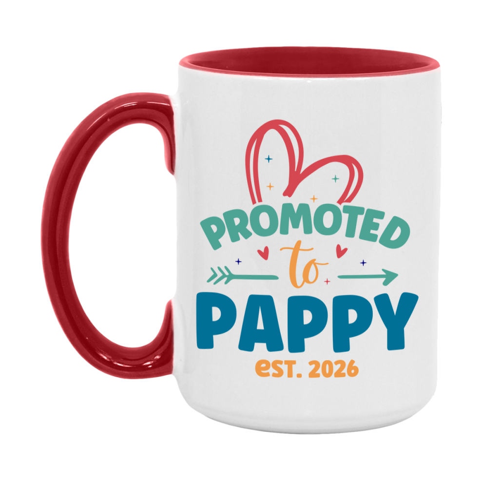 Promoted To Pappy Est. 2026 Coffee Mug – New Pappy Gift – Pregnancy Announcement Mug For New Baby