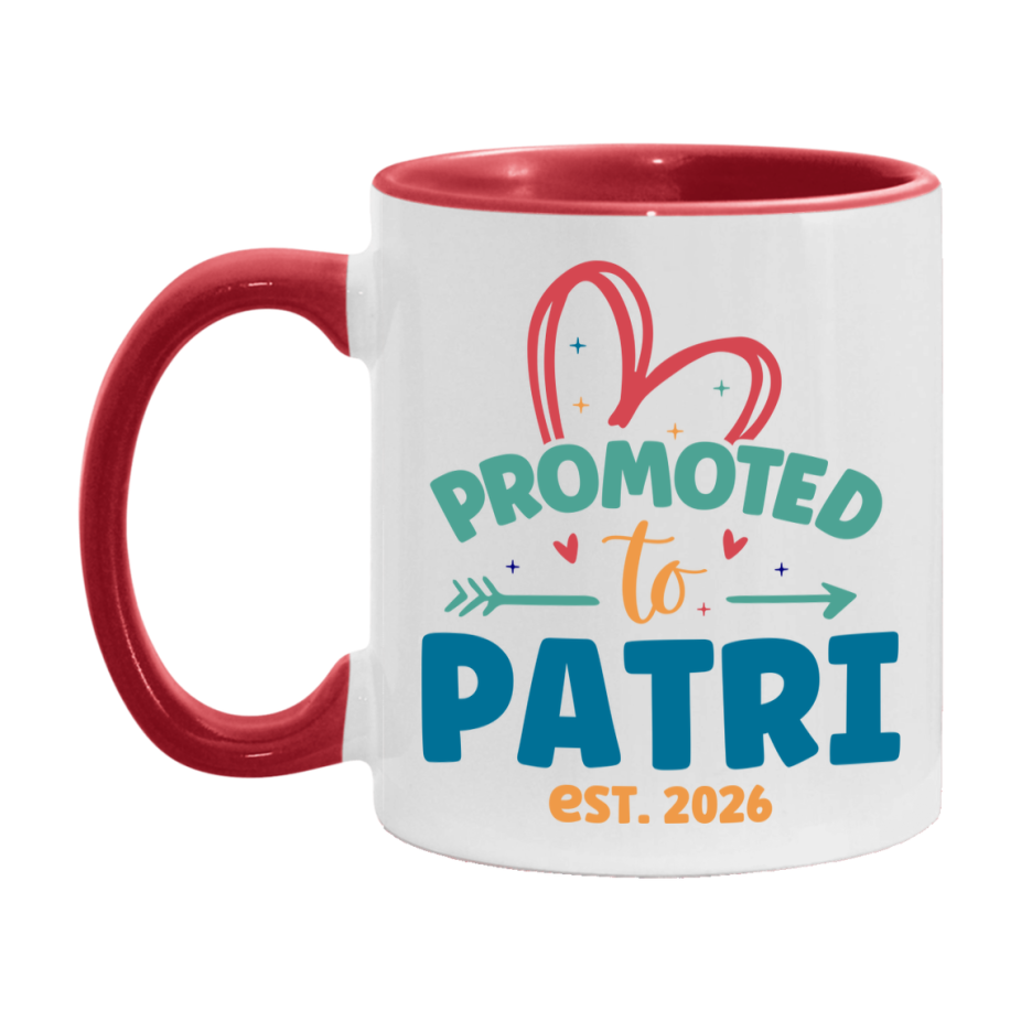 Promoted To Patri Est. 2026 Coffee Mug – New Patri Gift – Pregnancy Announcement Mug For New Baby
