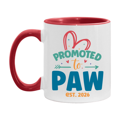 Promoted To Paw Est. 2026 Coffee Mug – New Paw Gift – Pregnancy Announcement Mug For New Baby