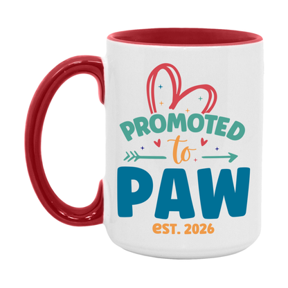Promoted To Paw Est. 2026 Coffee Mug – New Paw Gift – Pregnancy Announcement Mug For New Baby
