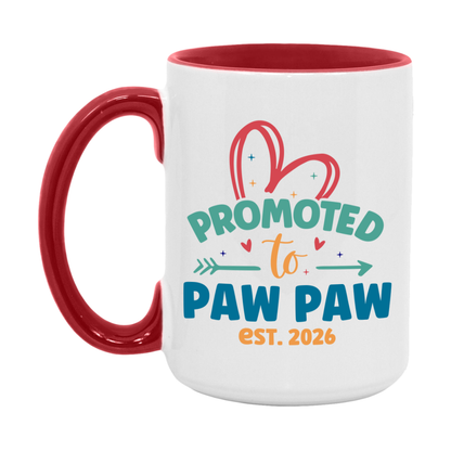 Promoted To Paw Paw Est. 2026 Coffee Mug – New Paw Paw Gift – Pregnancy Announcement Mug For New Baby